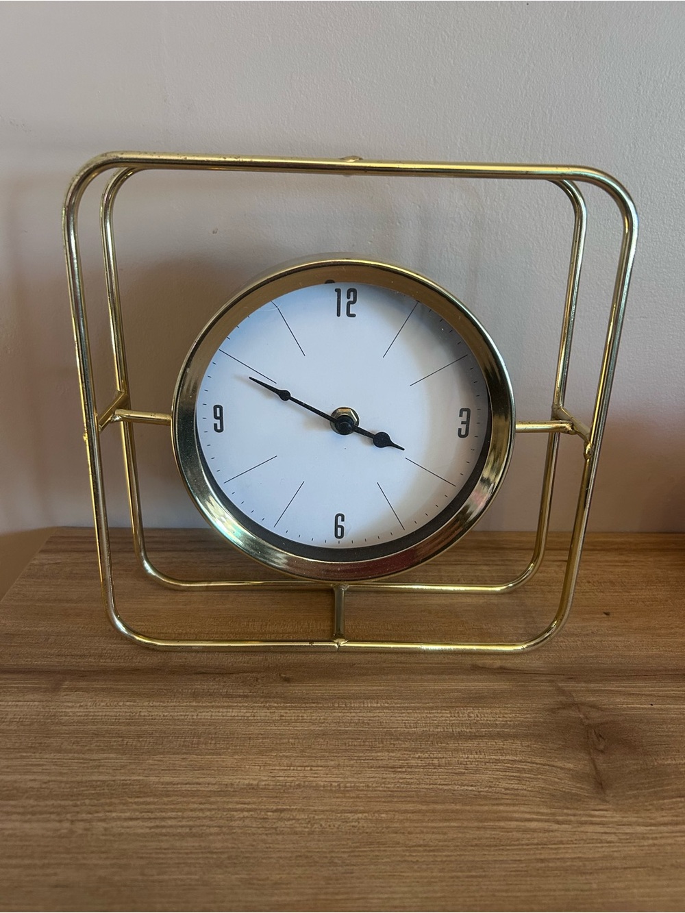 Vintage Gold Frame Clock with White Dial